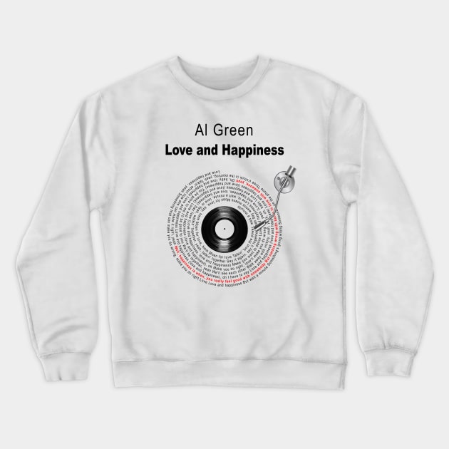 LOVE AND HAPPINESS LYRICS ILUSTRATIONS Crewneck Sweatshirt by Vansa Design